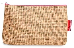 Kosmetiktasche aus Leinen, rosa Reißverschluss - IDC Institute Linen Cosmetic Bag — Bild N1