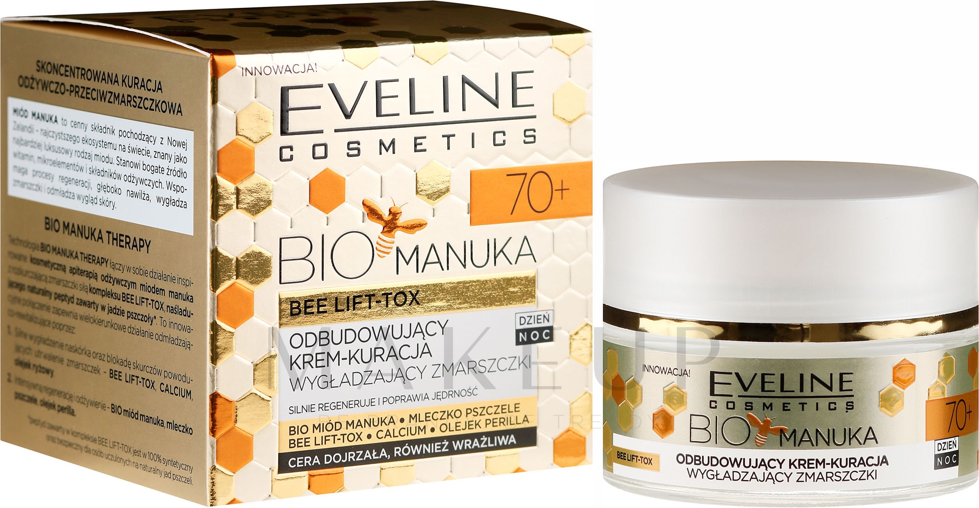 Regenerierende und glättende Gesichtscreme 70+ - Eveline Cosmetics Bio Manuka Bee Lift-tox 70+ — Bild 50 ml