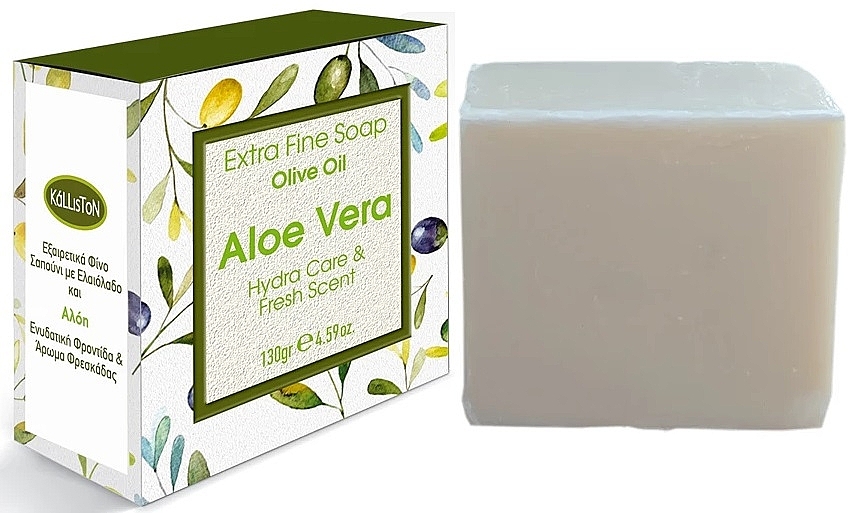 Seife mit Aloe - Kalliston Extra Fine Soap Olive Oil With Aloe Vera — Bild N1