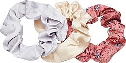 Haargummis silber, rosa, ecru - Lolita Accessories Trio — Bild N1