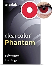 Farbige Kontaktlinsen roter Vampir 2 St. - Clearlab ClearColor Phantom Red Vampire  — Bild N2