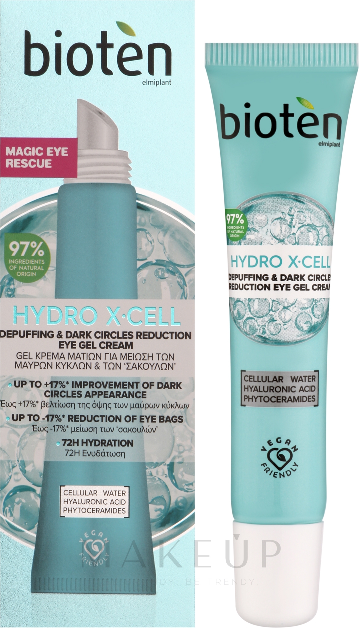 Augencreme-Gel gegen Augenringe und Schwellungen - Bioten Hydro X-Cell Depuffing & Dark Circles Reduction Eye Gel Cream  — Bild 15 ml