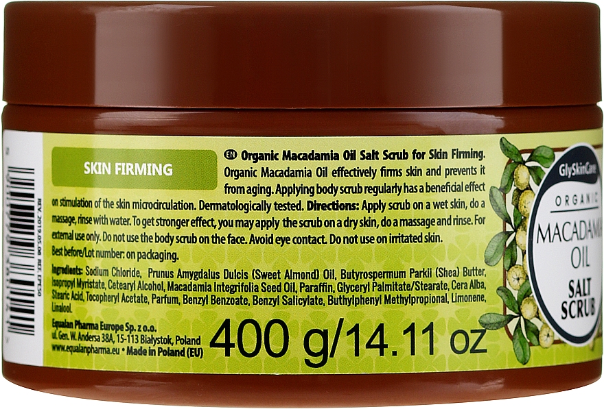 Salzpeeling für den Körper mit Bio Macadamiaöl - GlySkinCare Macadamia Oil Salt Scrub — Bild N2