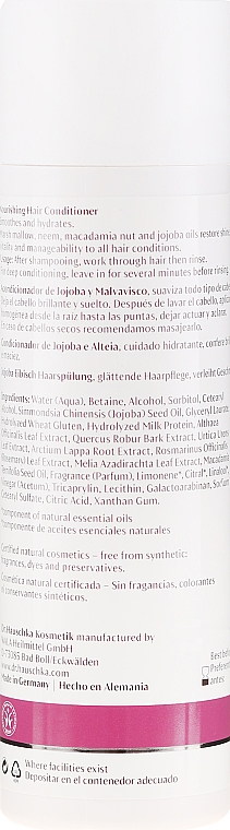 Pflegende und glättende Haarspülung mit Jojoba und Eibisch - Dr. Hauschka Nourishing Hair Conditioner — Bild N2