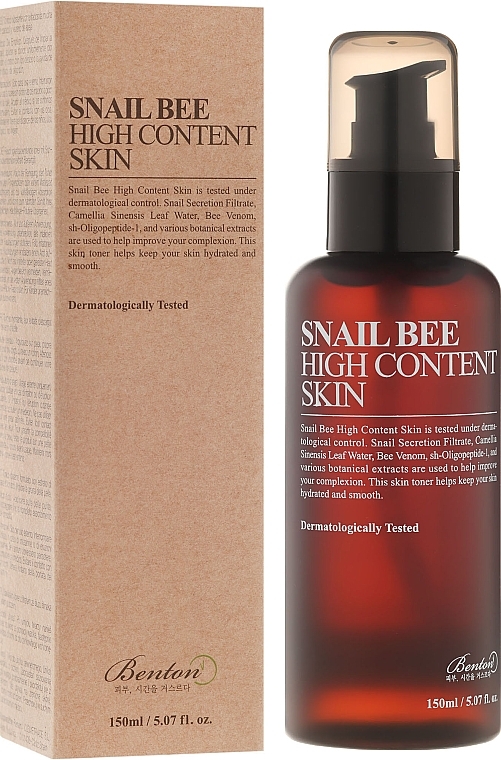 Gesichtstonikum mit Schneckenschleim und Bienengift - Benton Snail Bee High Content Skin — Bild N3
