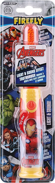 Elektrische Kinderzahnbürste weich gelb-rot - Firefly Marvel Avengers Captain Marvel Light & Sound Toothbrush — Bild N1