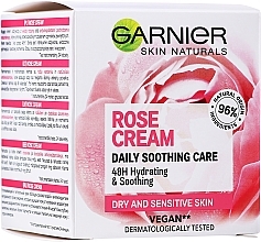 Pflegecreme für trockene und empfindliche Gesichtshaut mit Rosenwasser - Garnier Skin Naturals Botanical Rose Water — Bild N1