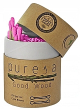 Düfte, Parfümerie und Kosmetik Wattestäbchen aus Bambus in Box rosa - Puresa Good Wood