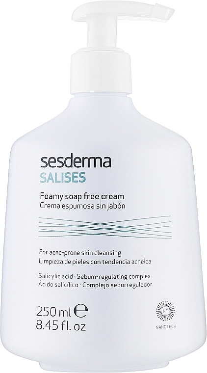 Seifenfreier reinigender Gesichts- und Körpercreme-Schaum für Problemhaut - SesDerma Laboratories Salises Foamy Soap-Free Cream — Foto N1