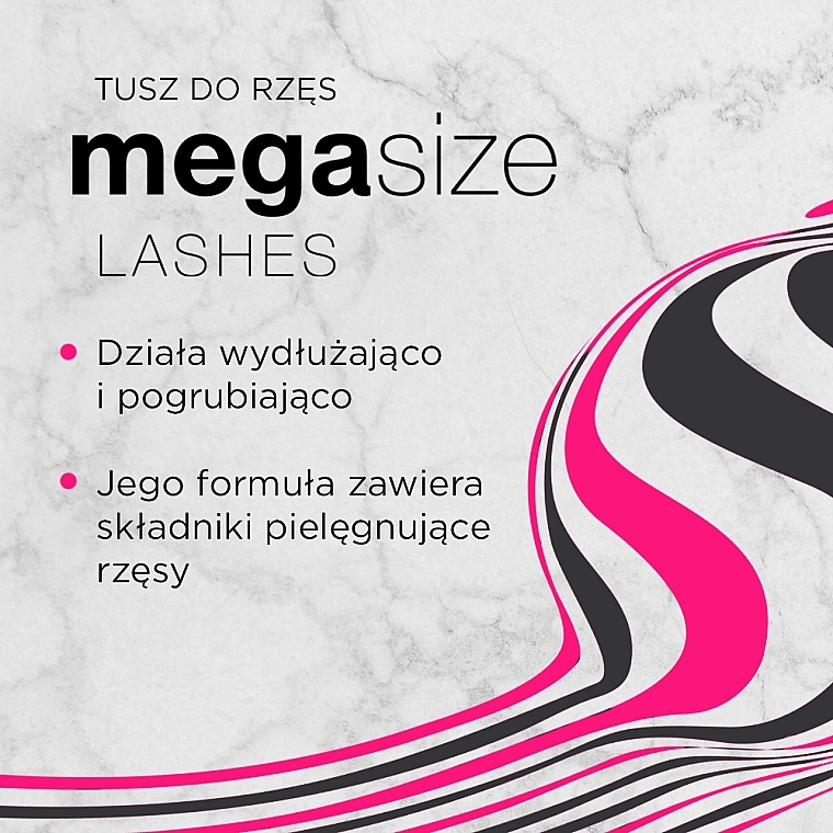 Mascara für lange und voluminöse Wimpern - Eveline Cosmetics Mega Size Lashes Ultra Long Volume Mascara — Bild N2