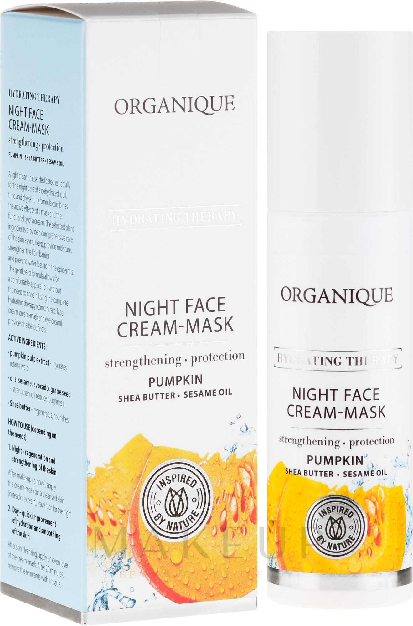 Intensiv feuchtigkeitsspendende Crememaske für die Nacht - Organique Hydrating Therapy Night Face Cream-Mask — Bild 50 ml