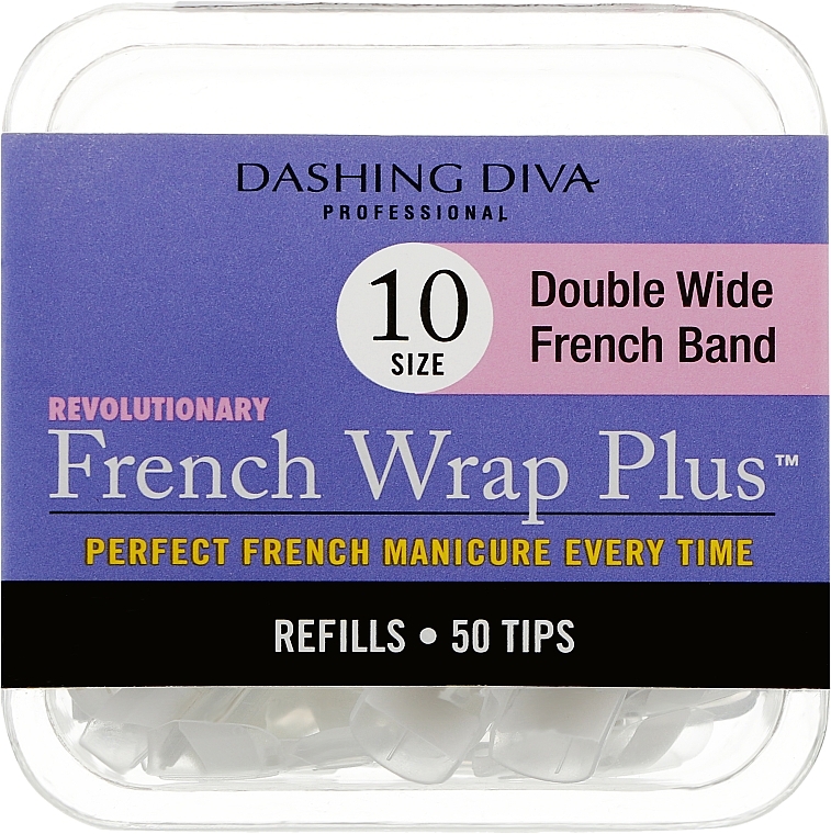 Nageltips French Wrap - Dashing Diva French Wrap Plus Double Wide White 50 Tips Size 10 — Bild N1