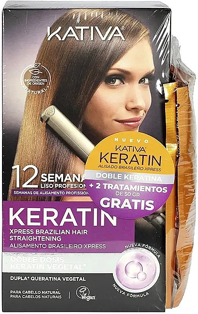 Pflegeset für Männer - Kativa Keratin Xpress Brazilian Hair (shm/50ml+cond/30ml+mask/150ml+treathment/50ml*2) — Bild N1