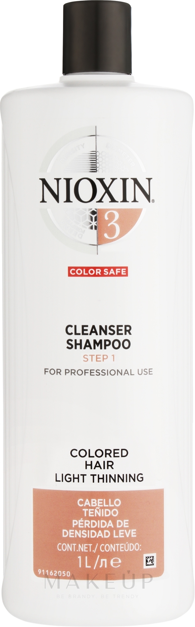 Reinigungsshampoo für coloriertes Haar - Nioxin System 3 Cleanser Shampoo Step 1 Colored Hair Light Thinning — Bild 1000 ml