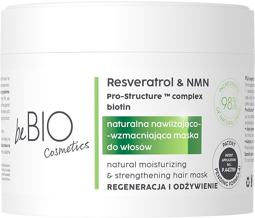 Haarmaske Volumen und Stärkung - BeBio Longevity Natural Moisturizing & Strengthening Hair Mask  — Bild N1