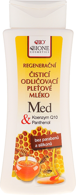 Regenerierende Reinigungsmilch mit Honig und Q10 - Bione Cosmetics Honey + Q10 Milk