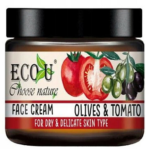 Feuchtigkeitsspendende Gesichtscreme für trockene und empfindliche Haut, Oliven und Tomaten - Eco U Face Cream — Bild N1