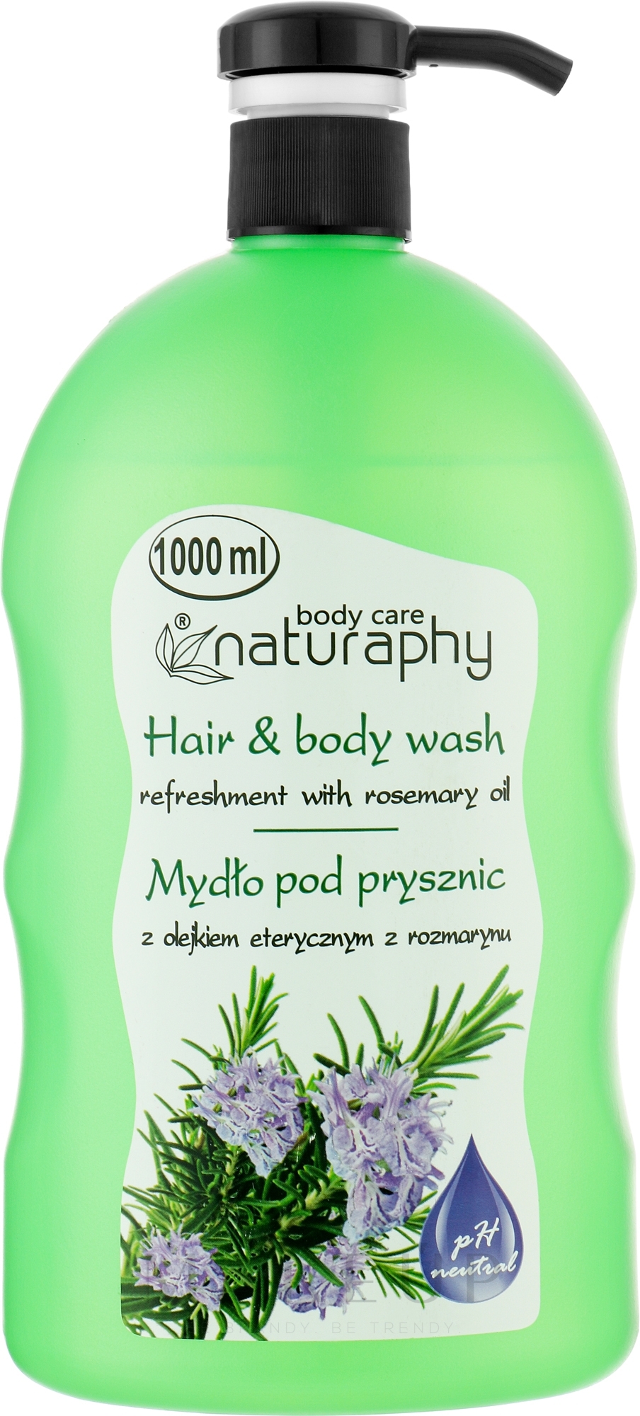 Duschgel für Haar und Körper mit ätherischem Rosmarinöl - Naturaphy Rosemary Oil Hair & Body Wash — Bild 1000 ml