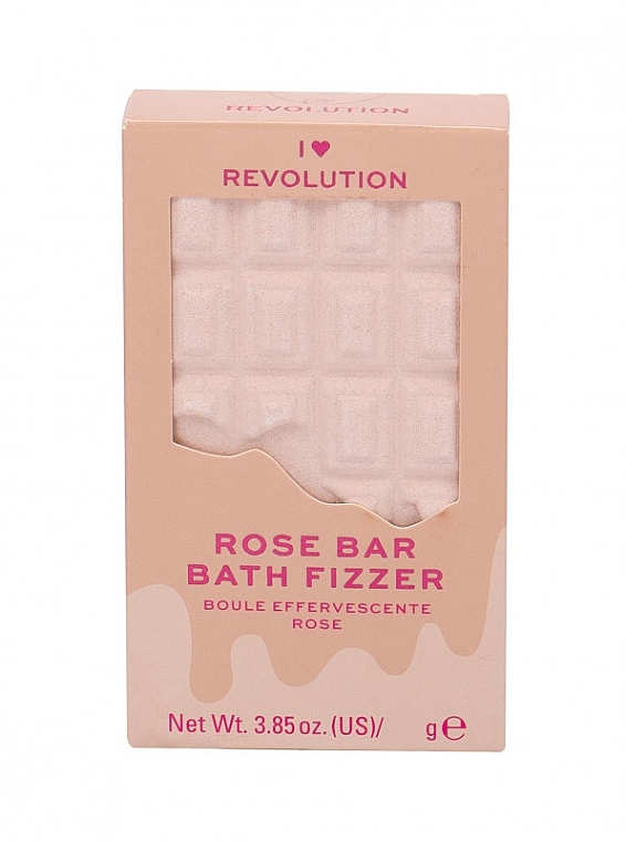 Badebombe Rose - I Heart Revolution Chocolate Bar Bath Fizzer "Rose" — Bild N1