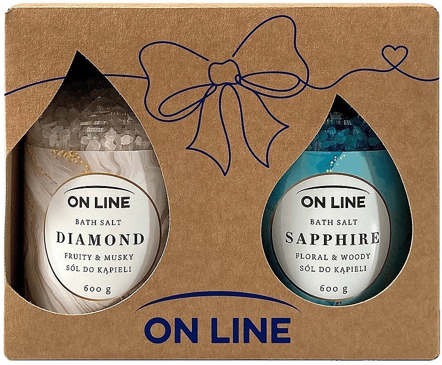 Körperpflegeset - On Line Bath Salt Set Diamond + Sapphire (Badesalz 2x600g) — Bild N1