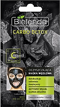 Düfte, Parfümerie und Kosmetik Erfrischende Detox-Gesichtsmaske mit Aktivkohle und grünem Ton für fettige und Mischhaut - Bielenda Carbo Detox Cleansing Mask Mixed and Oily Skin