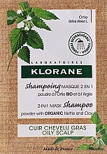 Düfte, Parfümerie und Kosmetik 2in1 Shampoo und Haarmaske mit Brennnessel und Tonerde für fettige Kopfhaut - Klorane 2-in-1 Mask Shampoo Powder with Nettle and Clay