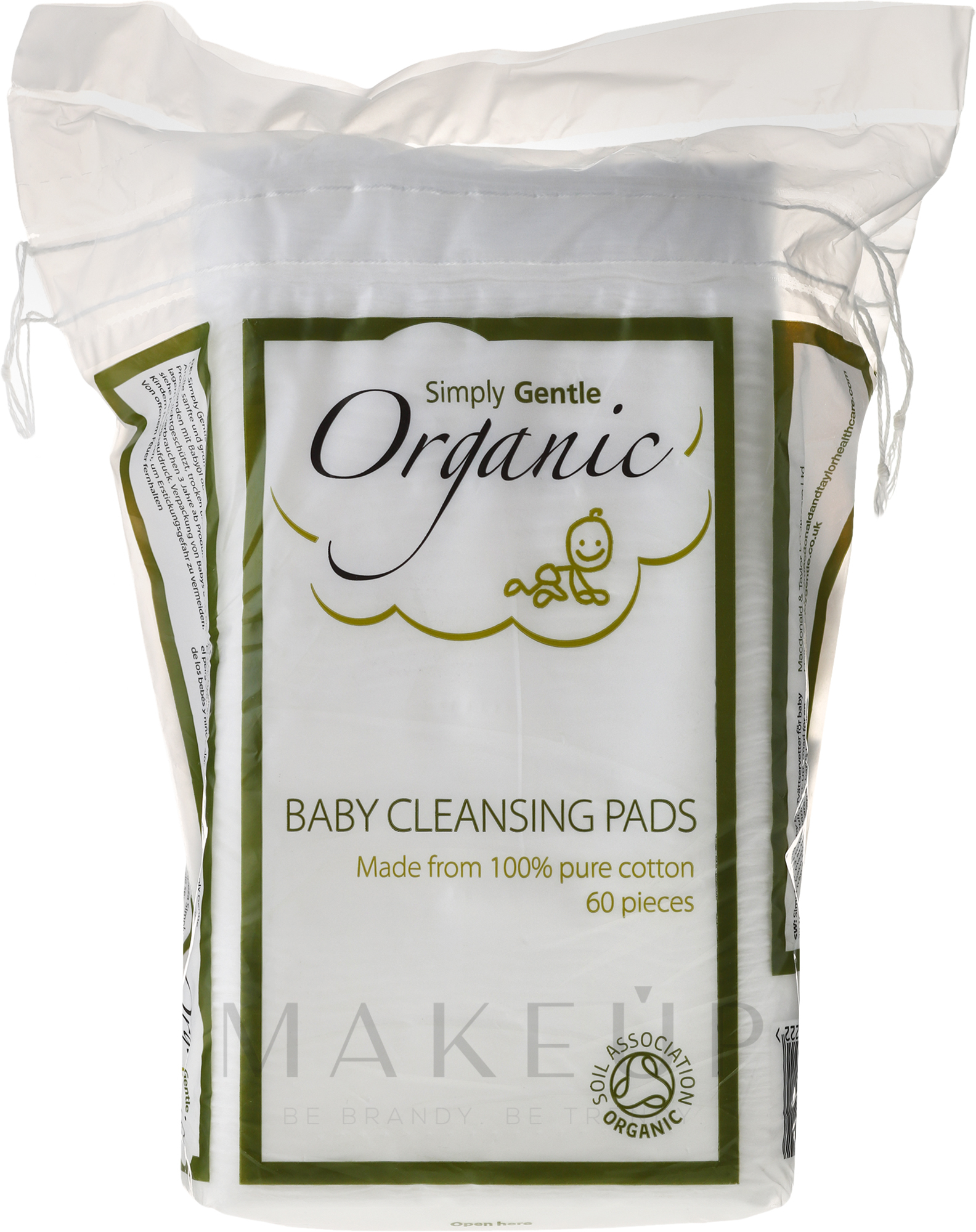 Sanfte Reinigungspads aus Bio Baumwolle für Babys - Simply Gentle Organic Cotton Baby Rectangular Pads — Bild 60 St.