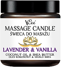Düfte, Parfümerie und Kosmetik Massagekerze Lavender & Vanilla - VCee Massage Candle Lavender & Vanilla Coconut Oil & Shea Butter