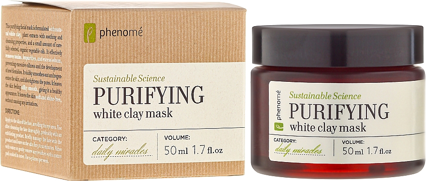 Reinigende Gesichtsmaske mit weißem Ton - Phenome Sustainable Science Purifying White Clay Mask — Bild N1