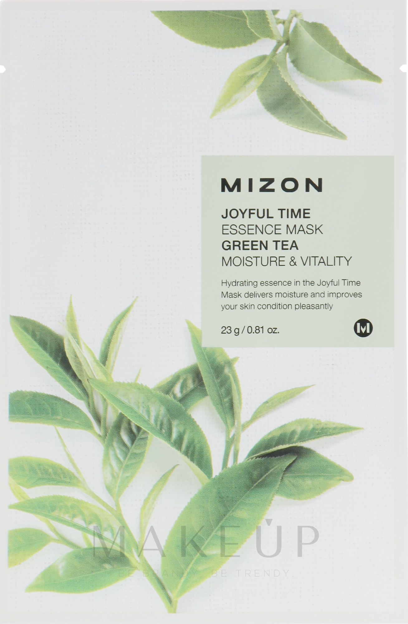 Vitalisierende und feuchtigkeitsspendende Tuchmaske für das Gesicht mit grünem Tee - Mizon Joyful Time Green Tea Essence Mask — Bild 23 g
