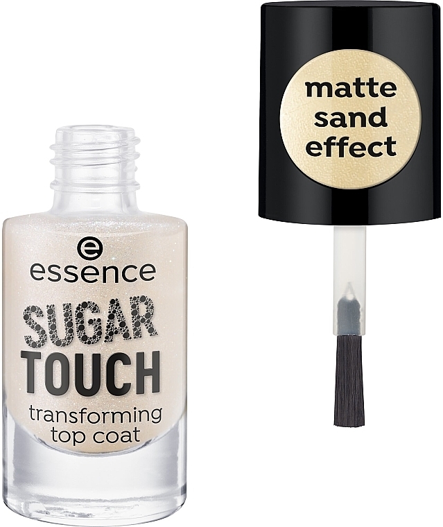 Decklack mit mattem Sandeffekt - Essence Sugar Touch Transforming Top Coat — Bild N1