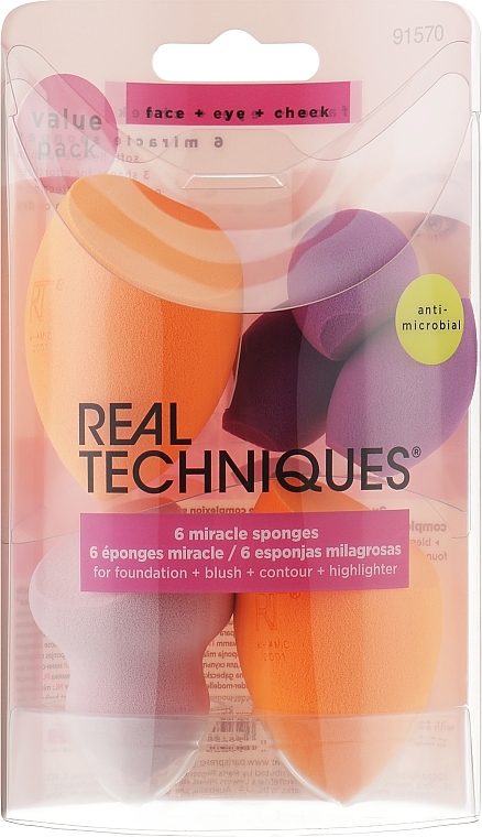 Set Schminkschwämme 6 St. - Real Techniques Miracle 6 Complexion Sponge Set — Bild N1