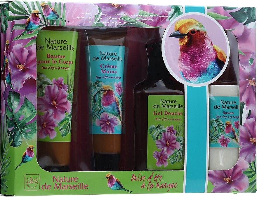 Körperpflegeset Mango und Sommerbrise - Nature de Marseille (Körperbalsam 150ml + Handcreme 60ml + Duschgel 100ml + Seife 90g) — Bild N1