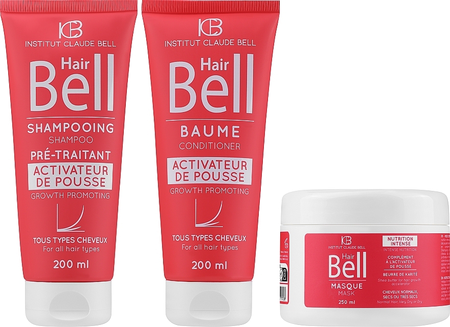 Set - Institut Claude Bell Hairbell Gift Set (Shampoo 200ml + Conditioner 200ml + Haarmaske 250ml) — Bild N1