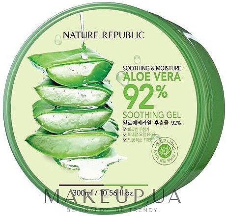 Beruhigendes Aloe-Gel für Gesicht und Körper - Nature Republic Soothing & Moisture Aloe Vera 92% Soothing Gel — Bild N1