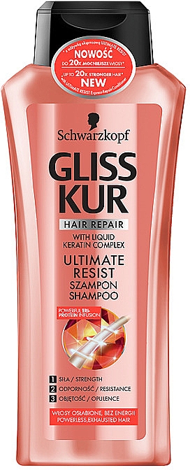 Shampoo für schwaches Haar mit Keratin - Gliss Kur Ultimate Resist