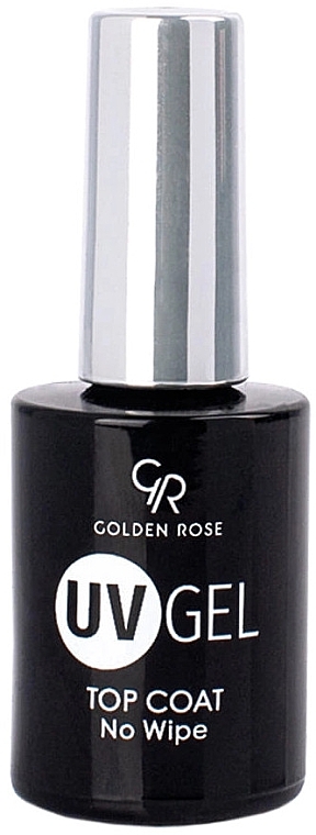 GESCHENK! Top für Gel-Nagellack ohne klebrige Schicht - Golden Rose UV Gel Top Coat No Wipe  — Bild N1