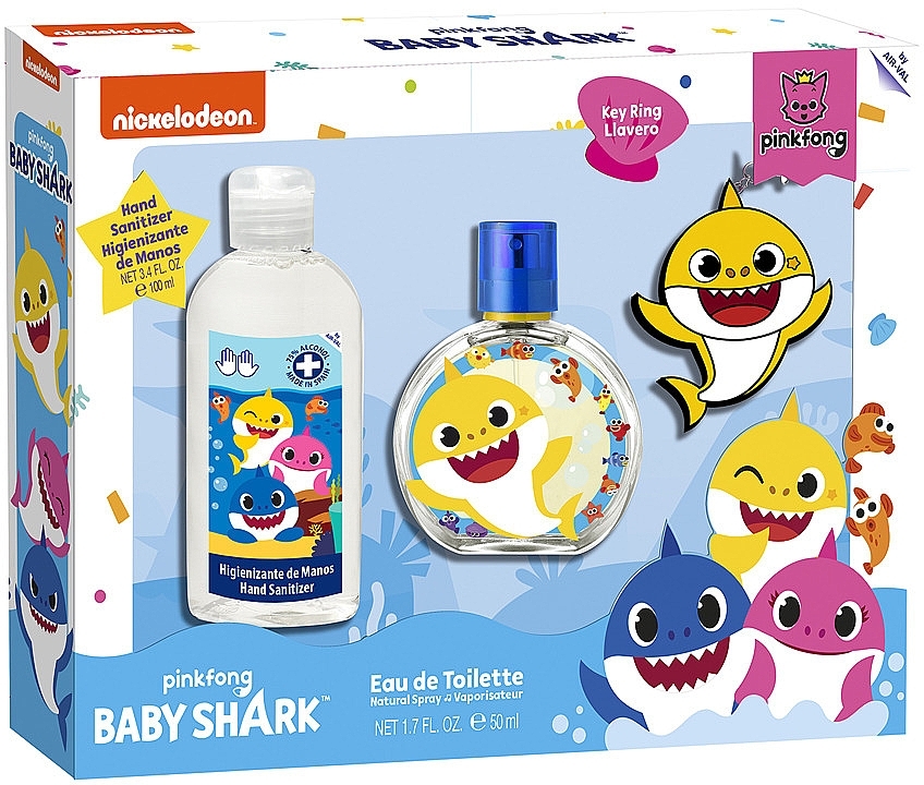 Air-Val International Baby Shark - Duftset für Kinder (Eau de Toilette 50ml + Handdesinfektionsspray 100ml + Schlüsselanhänger 1 St.) — Bild N2