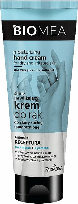 Intensiv feuchtigkeitsspendende Handcreme für trockene und gereizte Haut - Farmona Biomea Moisturizing Hand Cream — Bild N1