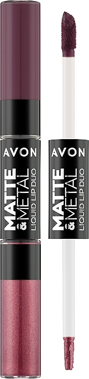 Flüssiger Lippenstift 2in1 - Avon Matte & Metal Liquid Lip Duo — Bild N1