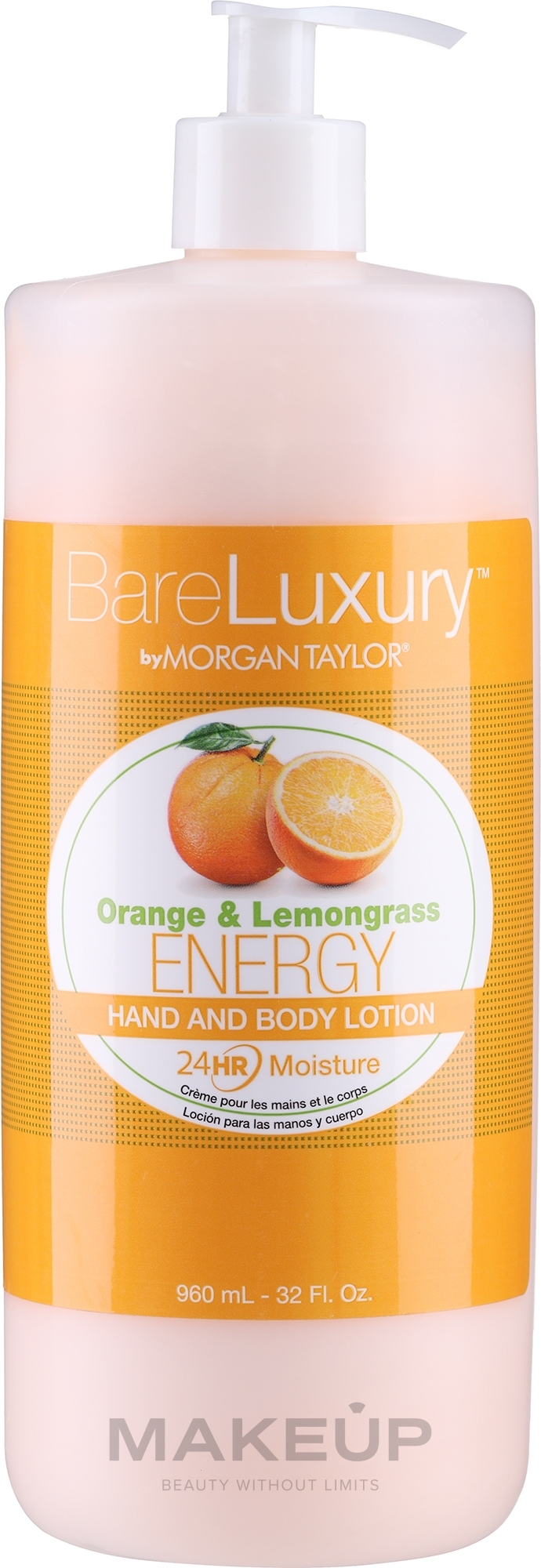 Hand-und Körpercreme Orange und Zitronengras - Morgan Taylor Bare Luxury Energy Orange & Lemongrass Hand And Body Lotion — Bild 960 ml