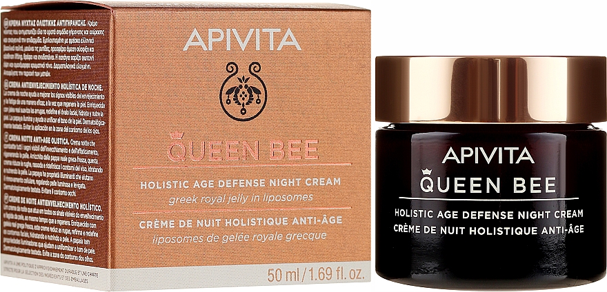 Straffende Anti-Aging Nachtcreme mit griechischem Gelée Royale - Apivita Queen Bee Holistic Age Defense Night Cream — Bild N1