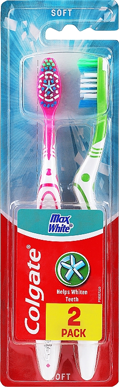 Zahnbürste weich Max White Weich rosa, grün 2 St. - Colgate Max White Soft Polishing Star — Bild N1