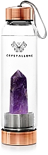 Düfte, Parfümerie und Kosmetik Wasserflasche mit Amethystkristall 550 ml - Crystallove Amethyst Bottle Rose Gold