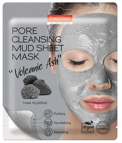 Porenreinigende Schlammmaske aus Vulkanasche - Purederm Mascarilla Pore Cleansing Mask — Bild N1