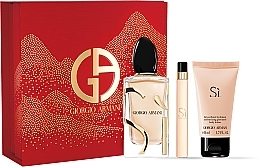 Giorgio Armani Si - Set (Eau de Parfum/100ml + Körperlotion/50ml + Eau de Parfum/10ml) — Bild N1