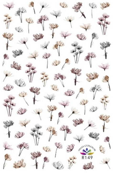 Selbstklebende Nagelsticker floral - Deni Carte 149 — Bild N1
