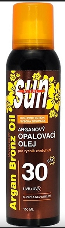 Trockenes Sonnenöl-Spray - Vivaco Sun Argan Bronz Oil Spray SPF30 — Bild N1