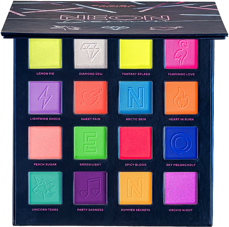 Lidschatten-Palette Neon 16 Farben - Parisa Cosmetics Neon Demon Eyeshadow Palette — Bild N1