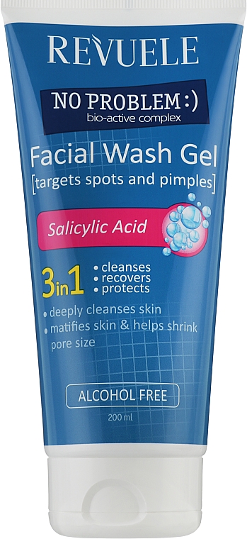 3in1 Gesichtswaschgel mit Salicylsäure gegen Akne - Revuele No Problem Washing Gel